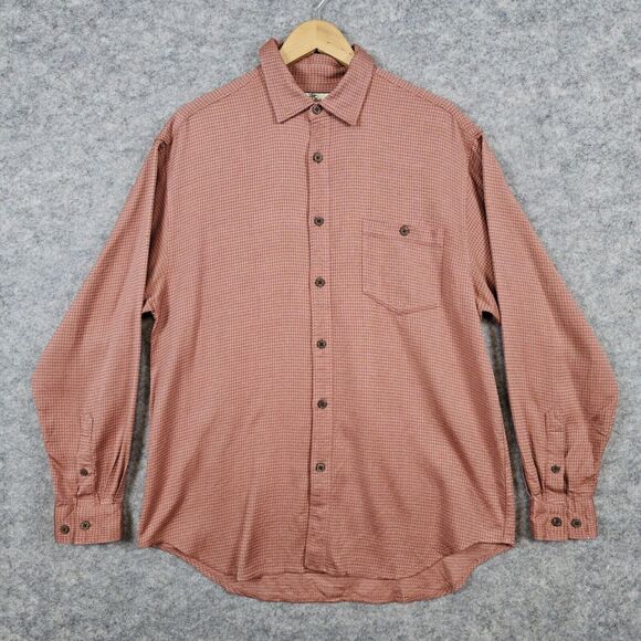 Tommy Bahama Men's 100% Silk Shirt Size M Burnt Orange Checks UNDERARM WEAR FLAW - Picture 1 of 16